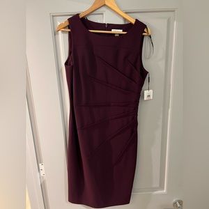 Calvin Klein Purple Starburst scuba sheath mini dress sleeveless sz 10
